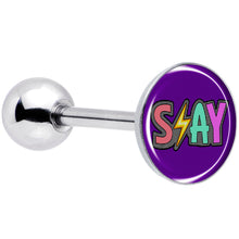 Load image into Gallery viewer, Colorful Lighting SLAY Barbell Tongue Ring by Onyx O
