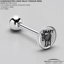Load image into Gallery viewer, Donkey Smart Ass Barbell Tongue Ring by Onyx O
