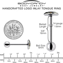 Load image into Gallery viewer, Christmas Holiday Spooky Snowman Barbell Tongue Ring by Onyx O
