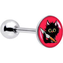 Load image into Gallery viewer, Stabby Cat Barbell Tongue Ring by Onyx O
