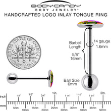 Load image into Gallery viewer, Sunflower Cactus Barbell Tongue Ring by Onyx O
