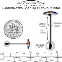 Load image into Gallery viewer, Sushi Barbell Tongue Ring by Onyx O
