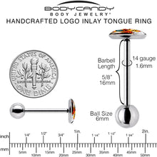 Load image into Gallery viewer, Colorful Trippy Cat Barbell Tongue Ring by Onyx O
