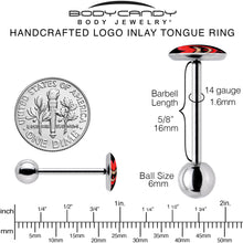 Load image into Gallery viewer, Valentine Heart Vampire Barbell Tongue Ring

