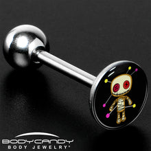 Load image into Gallery viewer, Voodoo Doll Barbell Tongue Ring by Onyx O
