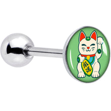 Load image into Gallery viewer, Waving Cat Barbell Tongue Ring by Onyx O
