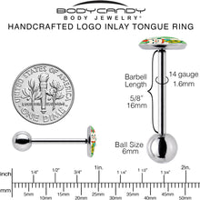 Load image into Gallery viewer, Waving Cat Barbell Tongue Ring by Onyx O
