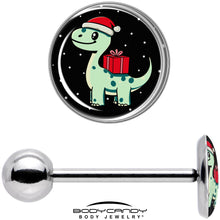 Load image into Gallery viewer, Christmas Holiday Dinosaur Barbell Tongue Ring by Onyx O
