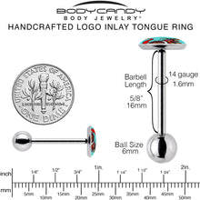 Load image into Gallery viewer, Christmas Holiday Weiner Dog Barbell Tongue Ring by Onyx O
