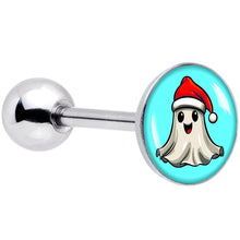Load image into Gallery viewer, Holiday Christmas Spirit Ghost Barbell Tongue Ring by Onyx O
