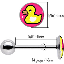Load image into Gallery viewer, Yellow Ducky Barbell Tongue Ring by Onyx O
