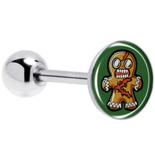 Load image into Gallery viewer, Christmas Holiday Zombie Gingergread Man Barbell Tongue Ring by Onyx O
