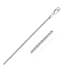 Load image into Gallery viewer, 2.2mm Sterling Silver Rhodium Plated Wheat Chain
