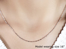 Load image into Gallery viewer, 14k White Gold Diamond-Cut Alternating Bead Chain 1.2mm

