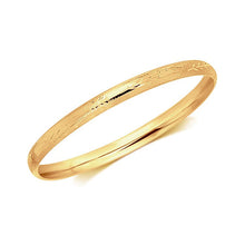 Load image into Gallery viewer, 14k Yellow Gold Dome Style Children's Bangle with Diamond Cuts
