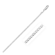 将图片加载到图库查看器，2.6mm 14k White Gold Solid Curb Chain
