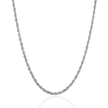 Load image into Gallery viewer, 3.0mm 14k White Gold Solid Diamond Cut Rope Chain
