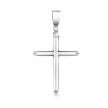 Load image into Gallery viewer, 14k White Gold Slim Cross with Tapered Ends Pendant
