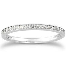 Load image into Gallery viewer, 14k White Gold Micro-pave Diamond Wedding Ring Band Set 3/4 Around
