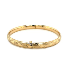 Load image into Gallery viewer, 14k Yellow Gold Domed Bangle with a Weave Motif
