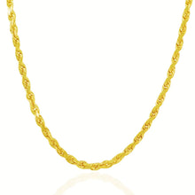 将图片加载到图库查看器，5.0mm 10k Yellow Gold Solid Diamond Cut Rope Chain
