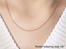 Load image into Gallery viewer, 14k Rose Gold Oval Cable Link Chain 0.97mm

