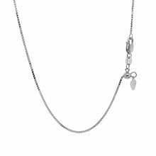 将图片加载到图库查看器，14k White Gold Adjustable Box Chain 0.85mm
