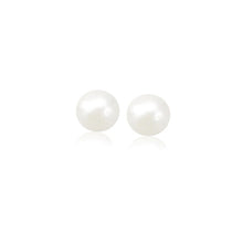 Load image into Gallery viewer, 14k Yellow Gold Freshwater Cultured White Pearl Stud Earrings (6.0 mm)
