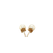 Load image into Gallery viewer, 14k Yellow Gold Freshwater Cultured White Pearl Stud Earrings (6.0 mm)
