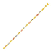 将图片加载到图库查看器，14k Tri Color Gold Mariner Link Anklet
