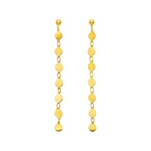 将图片加载到图库查看器，14k Yellow Gold Post Dangle Earrings with Polished Circles
