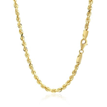 将图片加载到图库查看器，3.5mm 10k Yellow Gold Solid Diamond Cut Rope Chain
