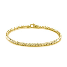 Load image into Gallery viewer, Fancy Weave Bangle in 14k Yellow Gold (3.0mm)
