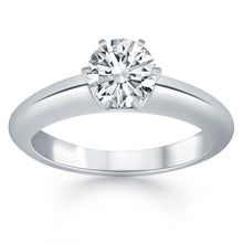 将图片加载到图库查看器，14k White Gold Solitaire Cathedral Engagement Ring
