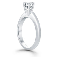 将图片加载到图库查看器，14k White Gold Solitaire Cathedral Engagement Ring
