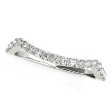 将图片加载到图库查看器，14k White Gold Modern Curvy Design Diamond Wedding Band (1/5 cttw)
