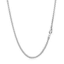 将图片加载到图库查看器，2.1mm 14k White Gold Round Wheat Chain
