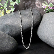 将图片加载到图库查看器，2.1mm 14k White Gold Round Wheat Chain
