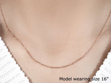 将图片加载到图库查看器，14k Rose Gold Diamond Cut Cable Link Chain 1.1mm
