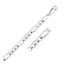 将图片加载到图库查看器，6.0mm 14k White Gold Solid Figaro Chain
