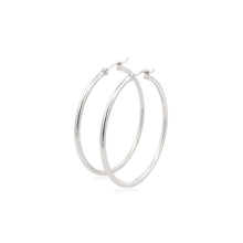 Load image into Gallery viewer, 14k White Gold Polished Hoop Earrings (40 mm)

