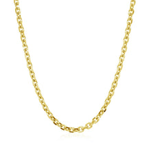 将图片加载到图库查看器，3.1mm 14k Yellow Gold Diamond Cut Cable Link Chain
