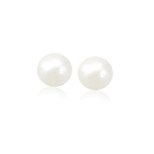 Load image into Gallery viewer, 14k Yellow Gold Freshwater Cultured White Pearl Stud Earrings (8.0 mm)
