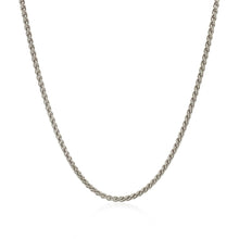 Load image into Gallery viewer, Sterling Silver Rhodium Plated Wheat Chain 1.3mm
