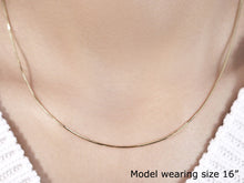 Load image into Gallery viewer, 14k Yellow Gold Octagonal Shiny Snake Chain 0.8mm
