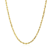 将图片加载到图库查看器，2.25mm 10k Yellow Gold Solid Diamond Cut Rope Chain
