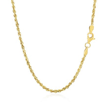 将图片加载到图库查看器，2.25mm 10k Yellow Gold Solid Diamond Cut Rope Chain
