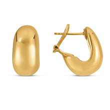 将图片加载到图库查看器，14k Yellow Gold Fancy Omega Hoops
