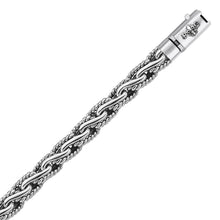 Load image into Gallery viewer, Oxidized Sterling Silver Men's Chain Bracelet in a Cable Motif
