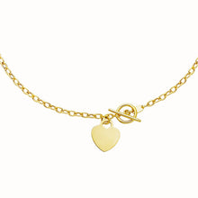 将图片加载到图库查看器，Toggle Bracelet with Heart Charm in 14k Yellow Gold
